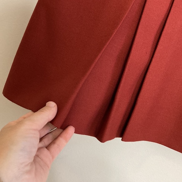 Vintage Skirt Womens Small Brick Red Wool Pleated Mini A Line Made in France - Picture 6 of 11